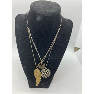 BETSEY JOHNSON Angel Winged Goddess Collection Layered Necklace.